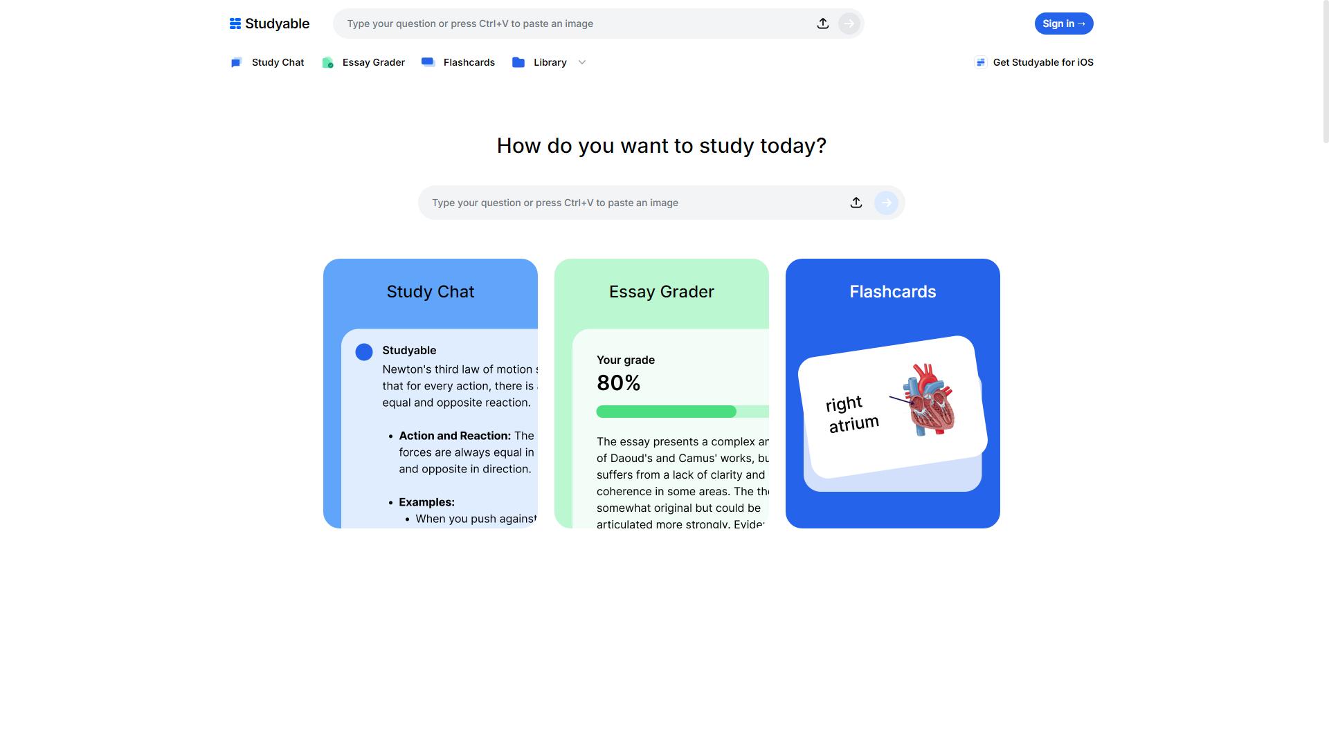 Studyable：免费的 AI 助手学习应用程序